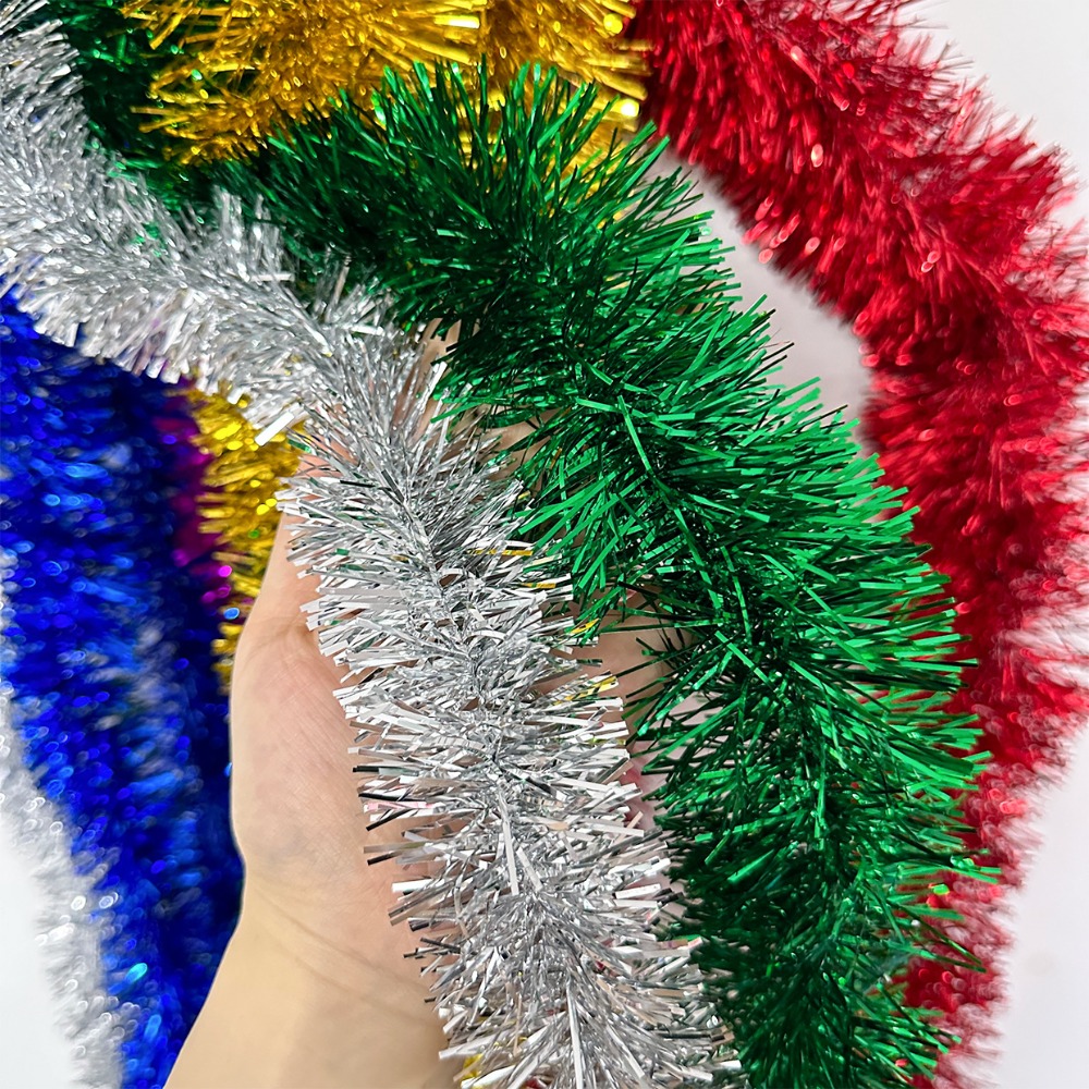 Tinsel Garland Decoration - 2M Christmas Flower Ribbon Christmas Tree