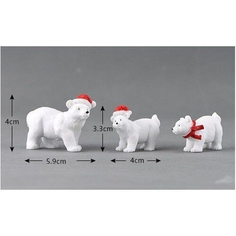 Nutcracker Figurine - 3PCS/Set Animal Miniature Christmas Polar Bear