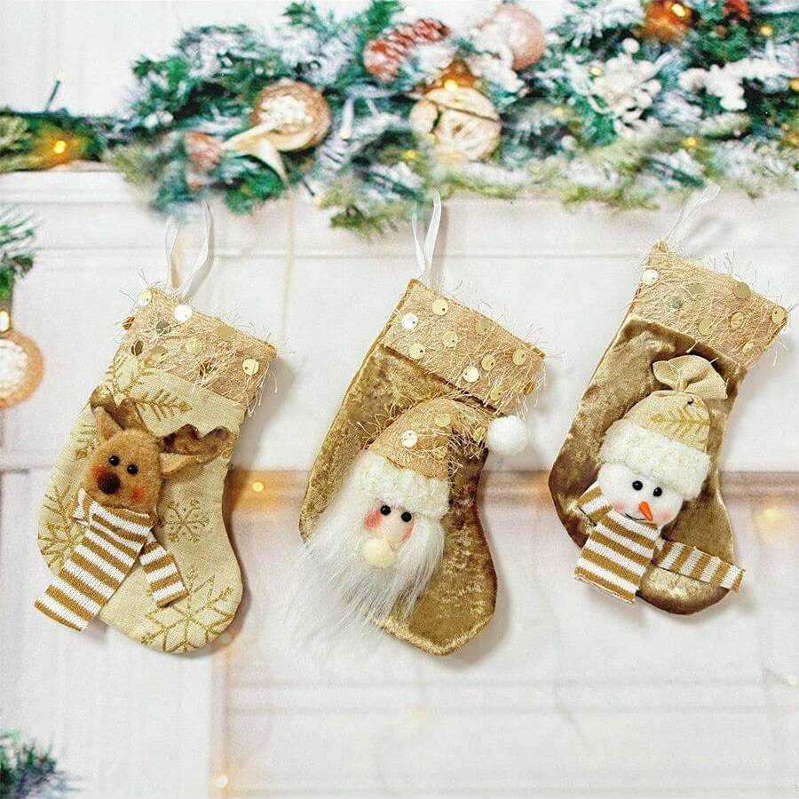 3pcs Christmas Decoration Stoc - Christmas Stocking Hanging 评论和价格