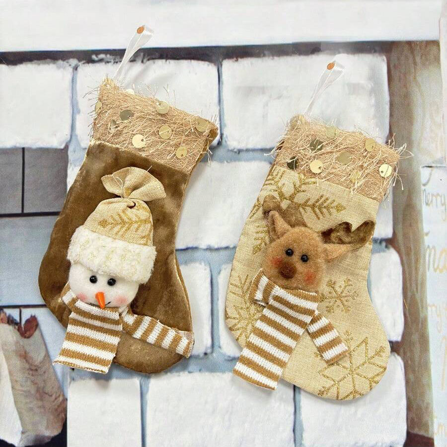 3pcs Christmas Decoration Stoc - Christmas Stocking Hanging 评论和价格
