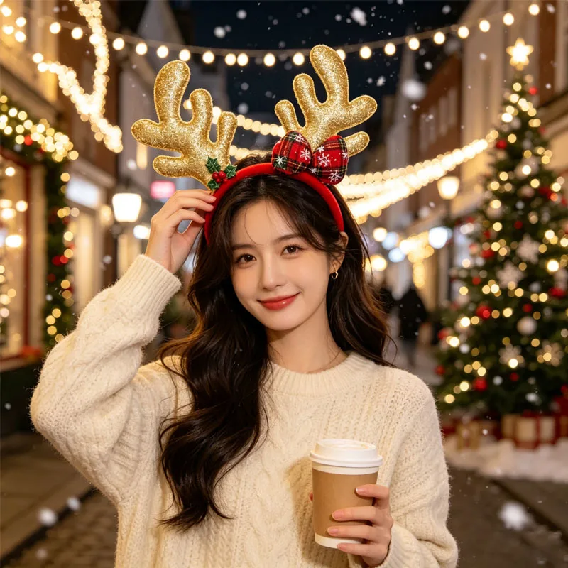 1-5PCS Christmas Reindeer Antl - Reindeer Antlers Headband 评论和价格