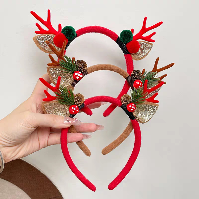 Christmas Headband Plush Reind - Reindeer Antlers Headband 评论和价格