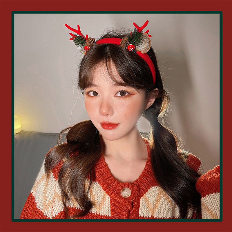 Christmas Headband Plush Reind - Reindeer Antlers Headband 评论和价格