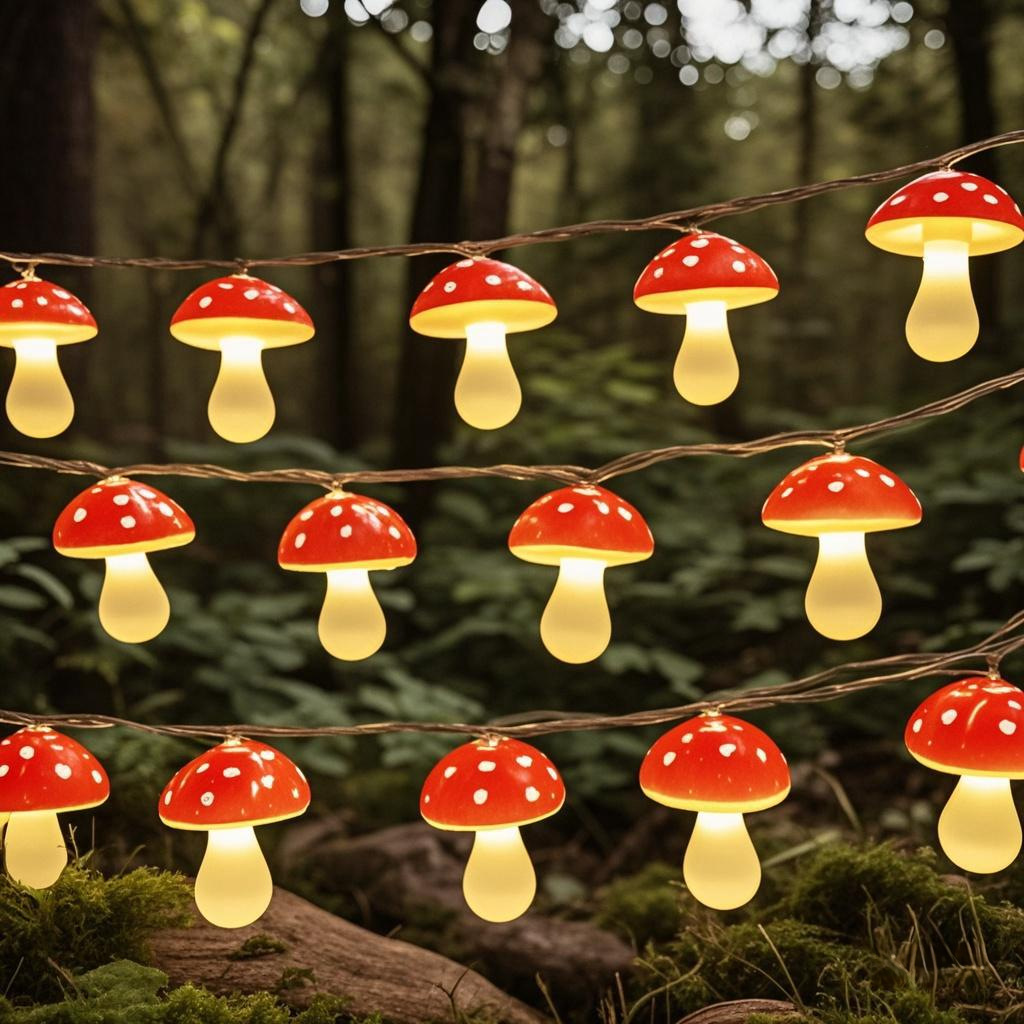 Cute Red Mushroom LED String L - Led Fairy String Lights 评论和价格