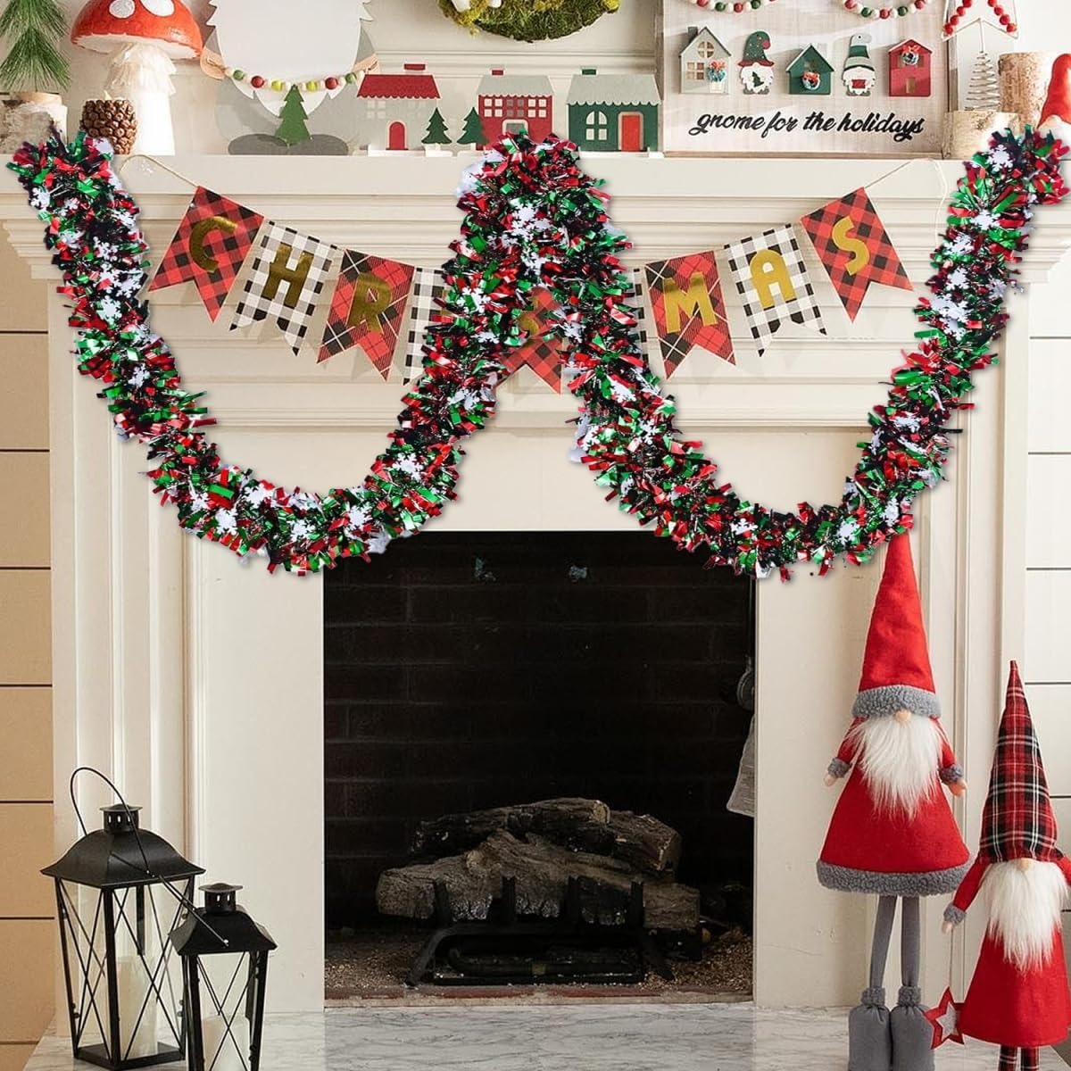 2M Christmas Tinsel Garland Re - Tinsel Garland Decoration 评论和价格