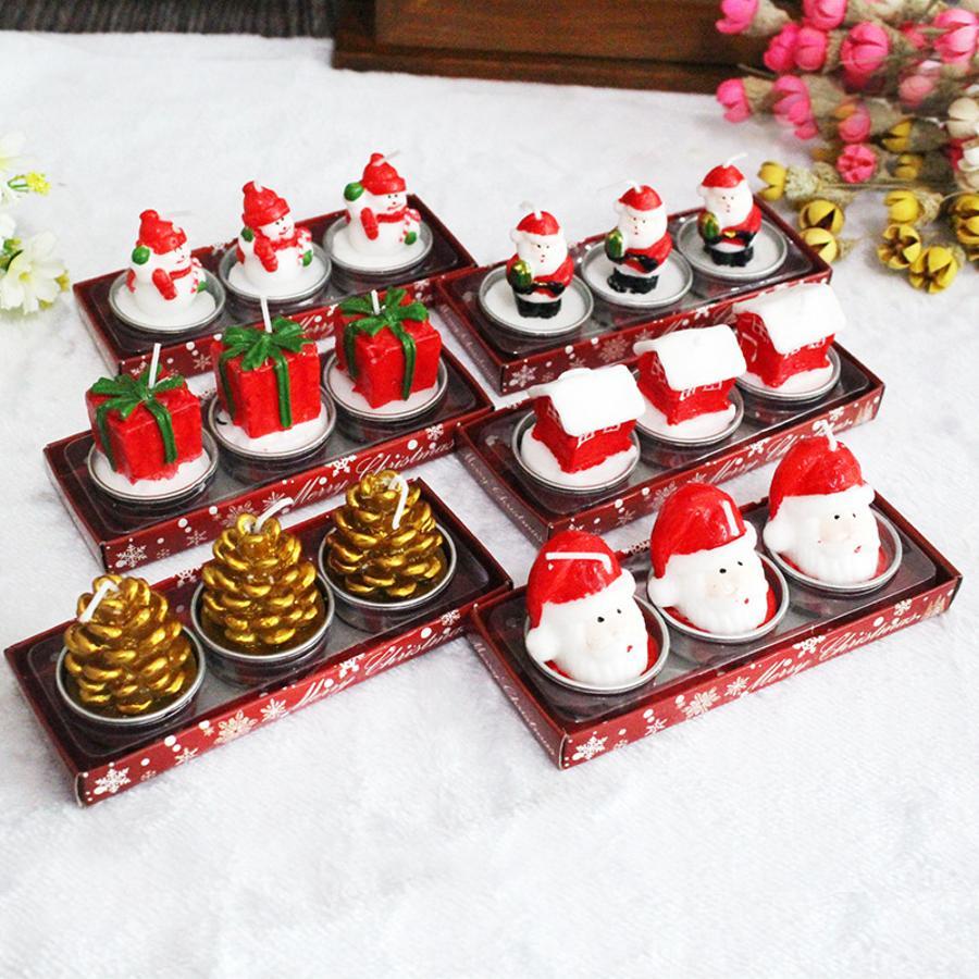 3Pcs Christmas Decorative Cand - Holiday Candle Set 评论和价格