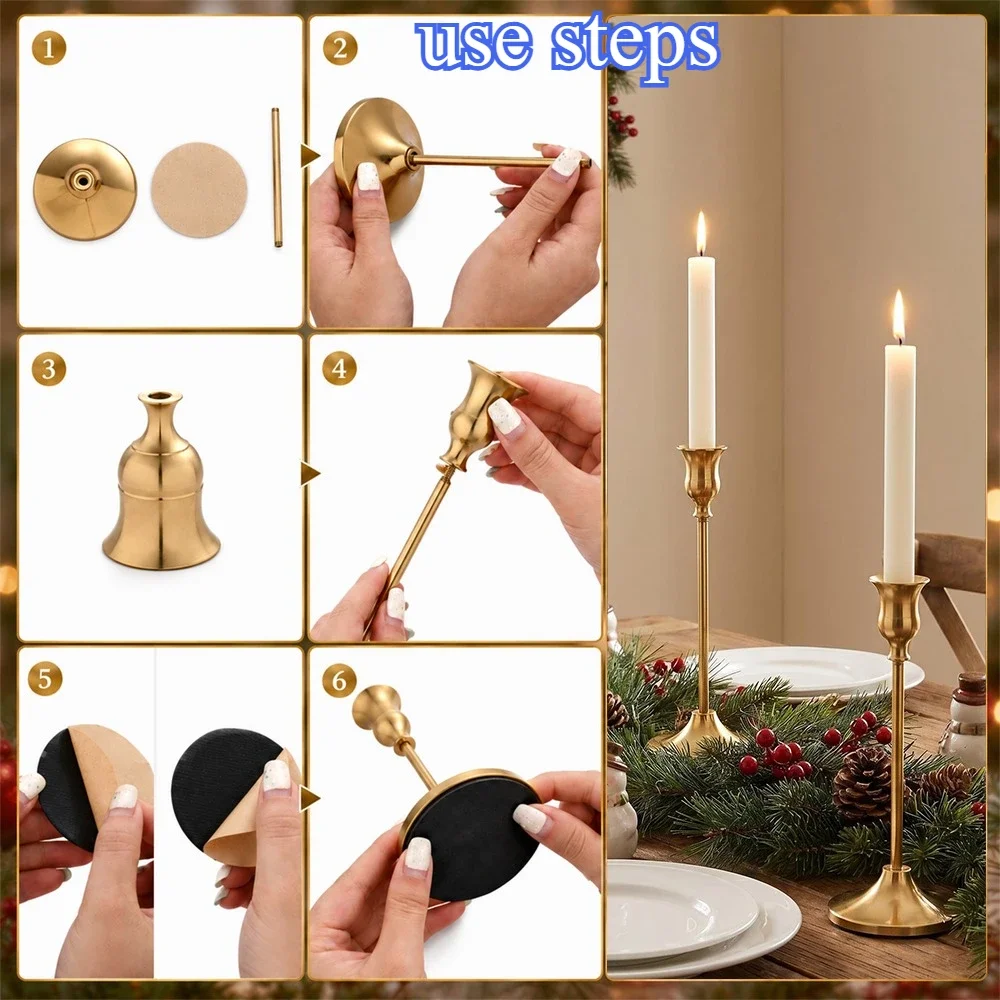 6 Sets Candle Holders Vintage  - Holiday Candle Set 评论和价格