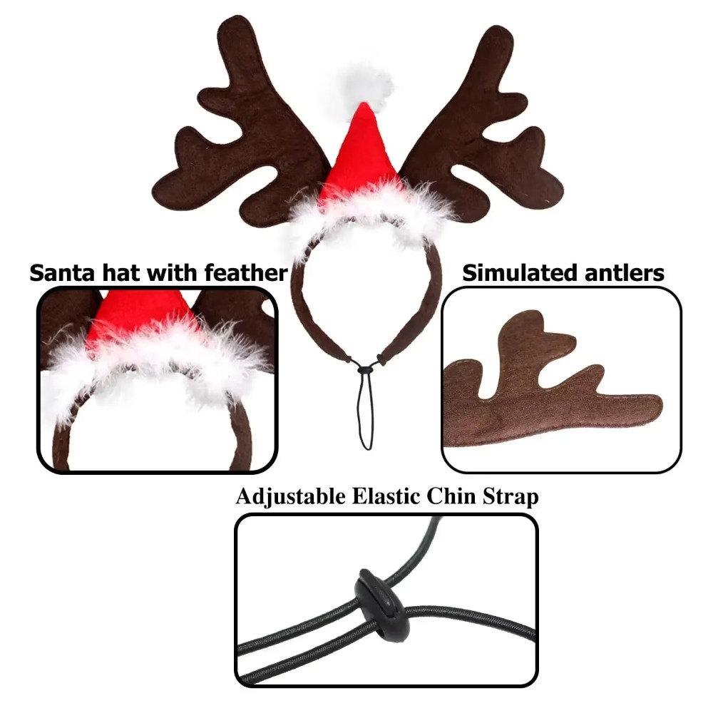 Pet Christmas Reindeer Antler  - Reindeer Antlers Headband 评论和价格