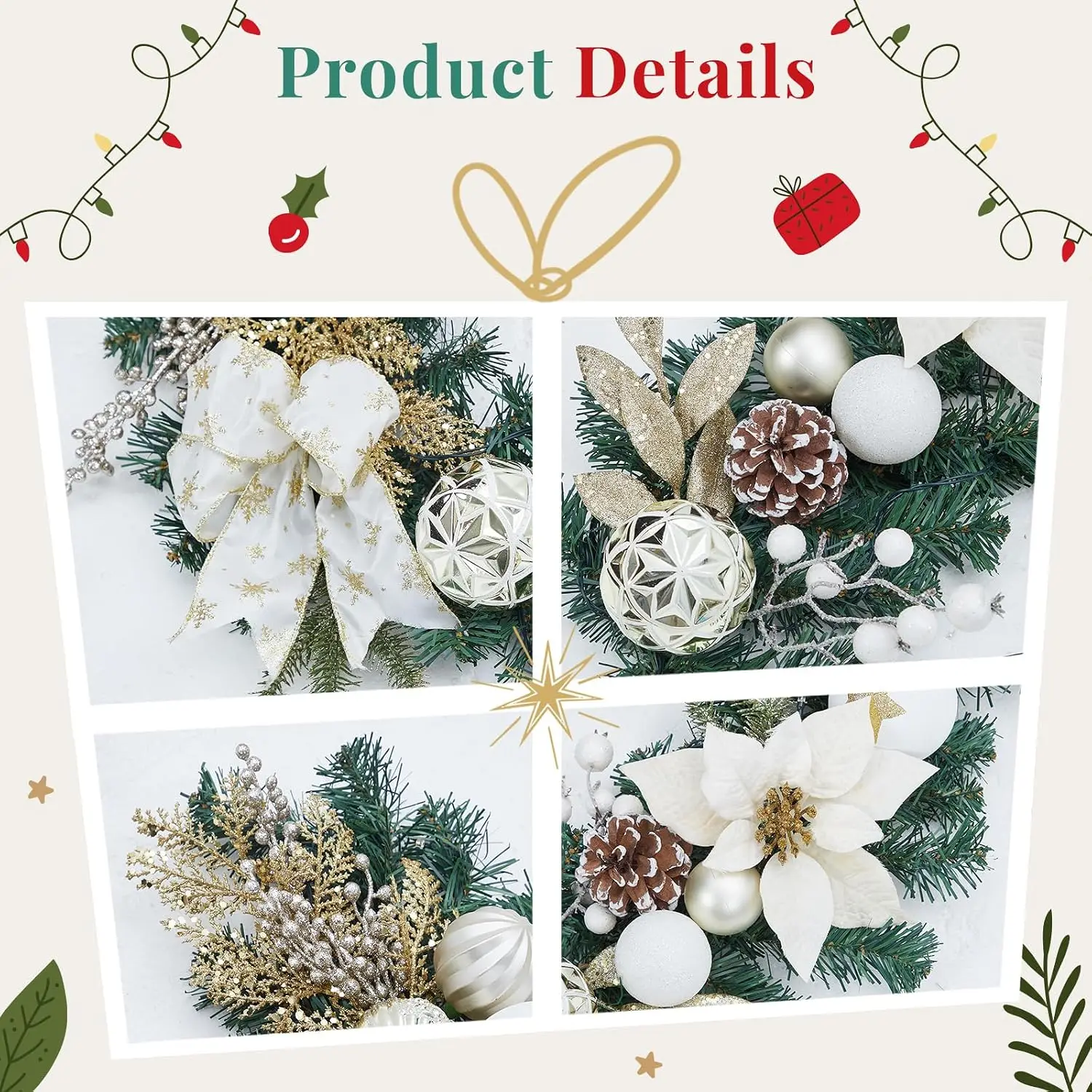 Garvee 6ft Pre-Lit Christmas G - Led Fairy String Lights 评论和价格