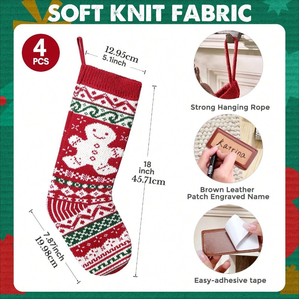 Christmas Stockings Knitted 18 - Christmas Stocking Hanging 评论和价格